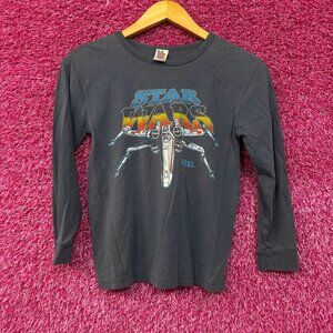 Star Wars Logo and X-wing Rebel Alliance Long Sleeve T-Shirt Small